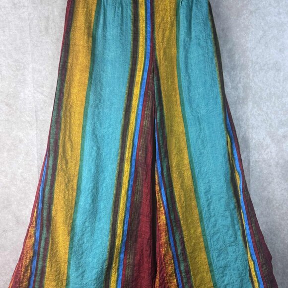 Cider Hippie Festival Rainbow Striped Wide Leg Pants – Size M - Picture 2 of 6